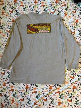 Vintage Abercrombie Hot Dog Eating Contest Gray Label Long Sleeve Tee
